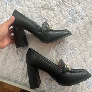 Black Heeled Loafers